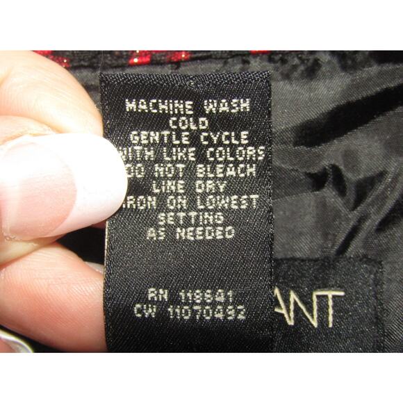 Lane Bryant Red Black Glitter Houndstooth Blazer Jacket Women’s 20 3/4 Sleeve - Picture 6 of 9